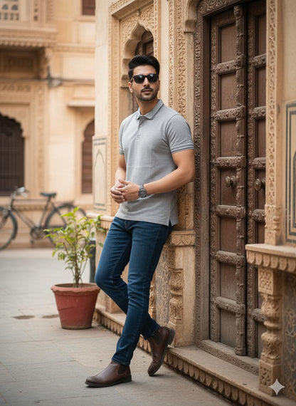Premium 240 GSM Cotton T-Shirts – Black, Grey & Bottle Green | S to XXL Available