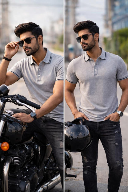 Premium 240 GSM Cotton T-Shirts – Black, Grey & Bottle Green | S to XXL Available