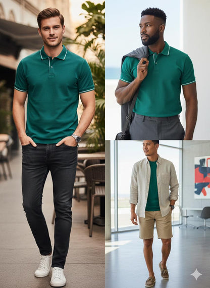Premium 240 GSM Cotton T-Shirts – Black, Grey & Bottle Green | S to XXL Available