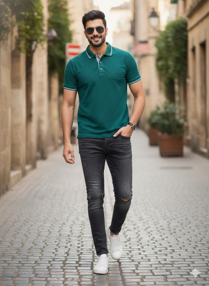 Premium 240 GSM Cotton T-Shirts – Black, Grey & Bottle Green | S to XXL Available