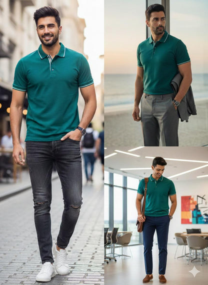 Premium 240 GSM Cotton T-Shirts – Black, Grey & Bottle Green | S to XXL Available