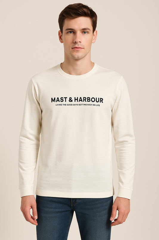 Mast & Harbour Classic Off-White Sweatshirt