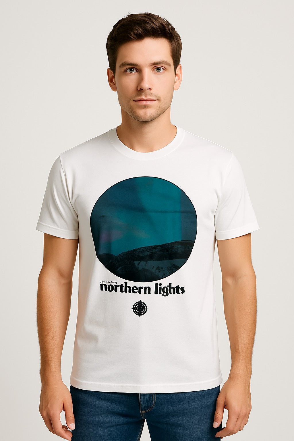 White Color RoundNeck Printed T-Shirt for Men