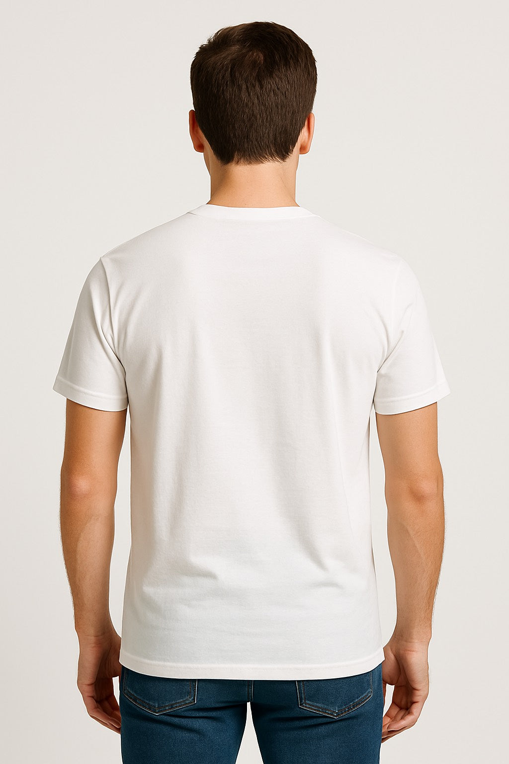 White Color RoundNeck Printed T-Shirt for Men