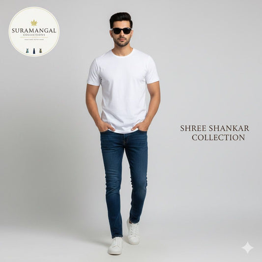White Cotton Round Nek T-Shirt – 180 GSM | S-XXL