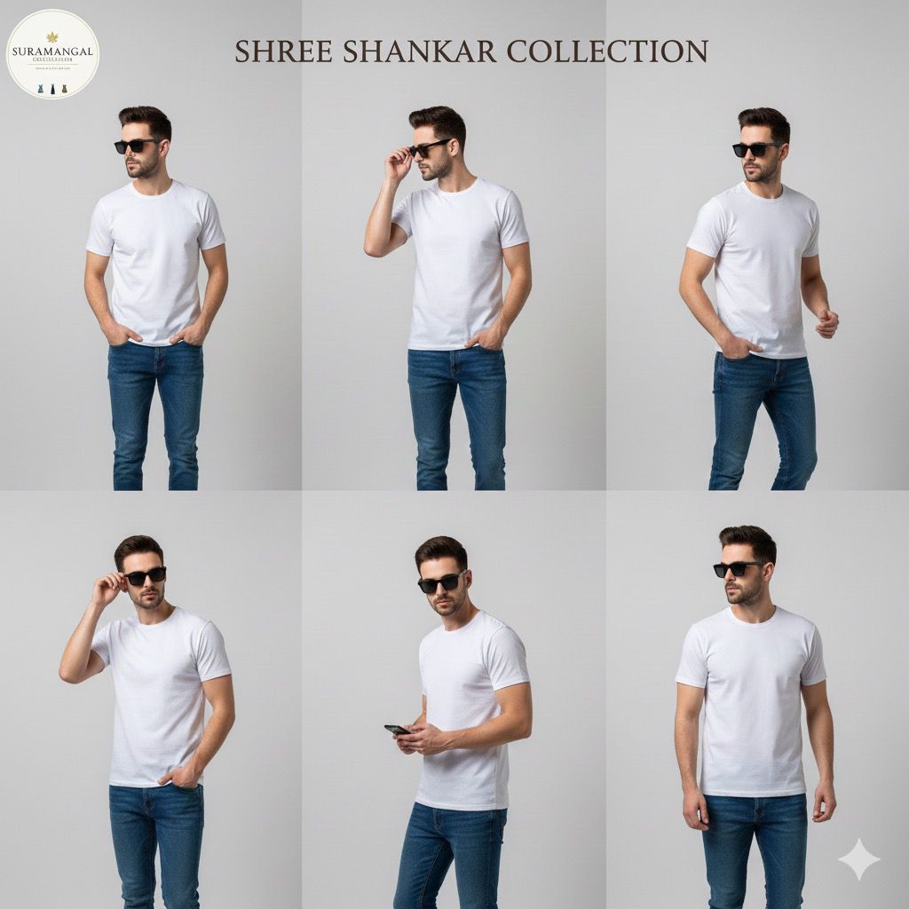 White Cotton Round Nek T-Shirt – 180 GSM | S-XXL