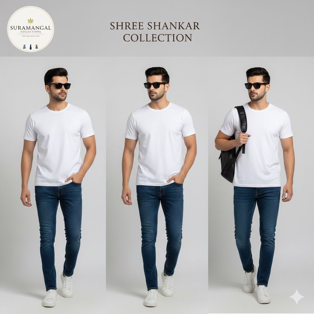White Cotton Round Nek T-Shirt – 180 GSM | S-XXL