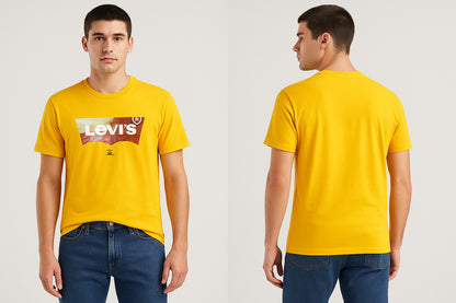 Yellow colour Printed T-Shirt - M size
