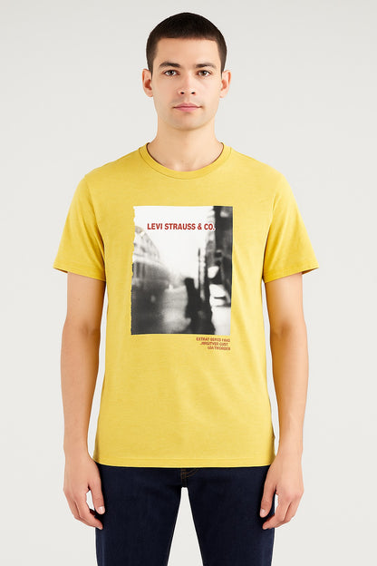 Light Yellow Color Printed T-Shirt