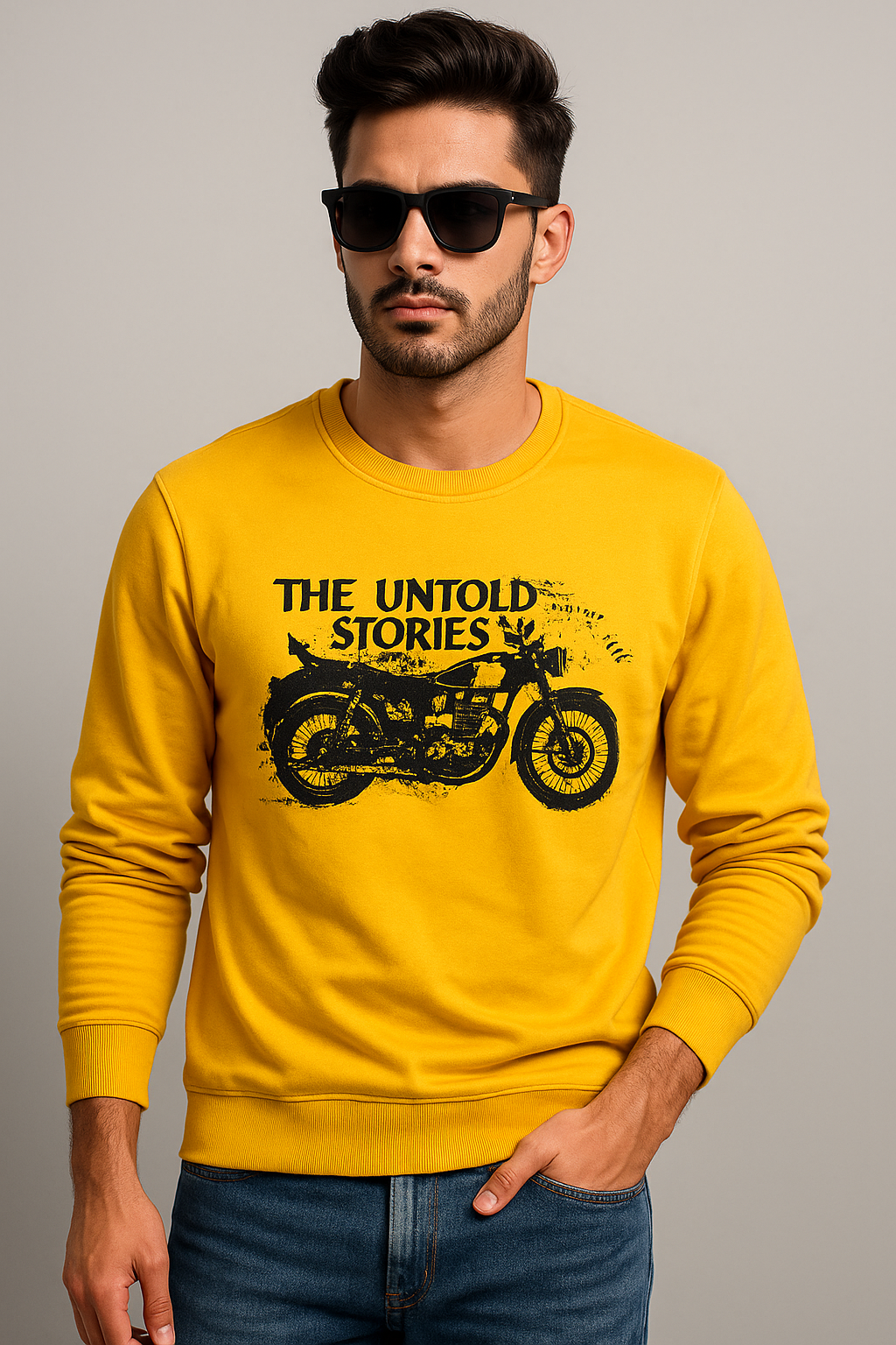 Born to Ride Yellow Graphic Sweatshirt – Youth Casual Wear
