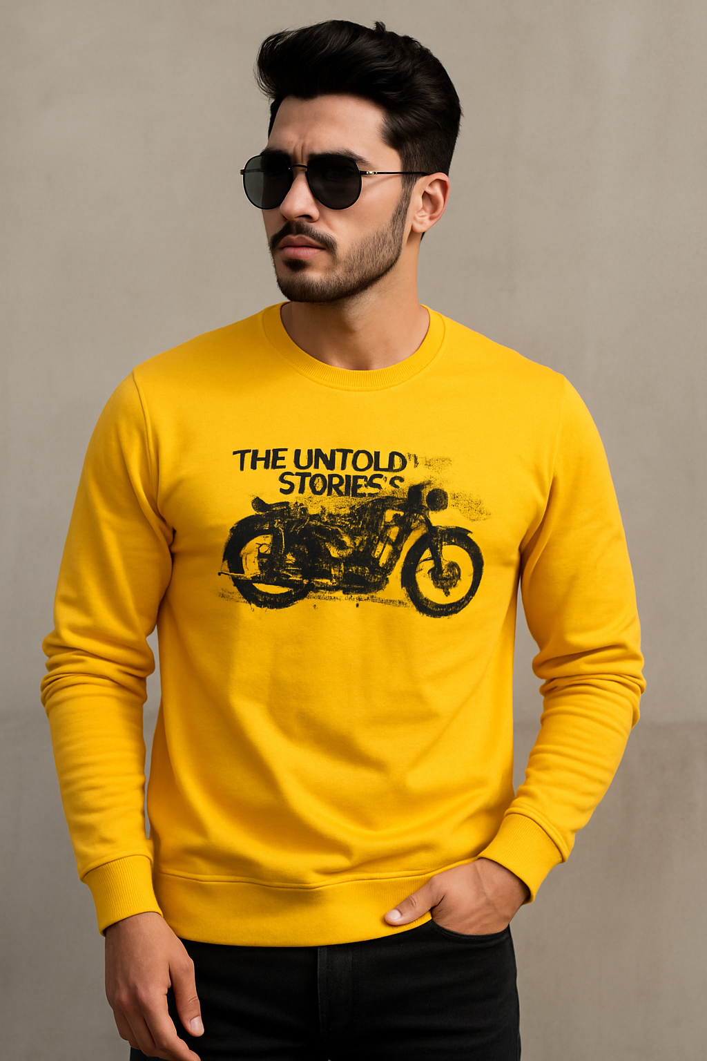 Born to Ride Yellow Graphic Sweatshirt – Youth Casual Wear